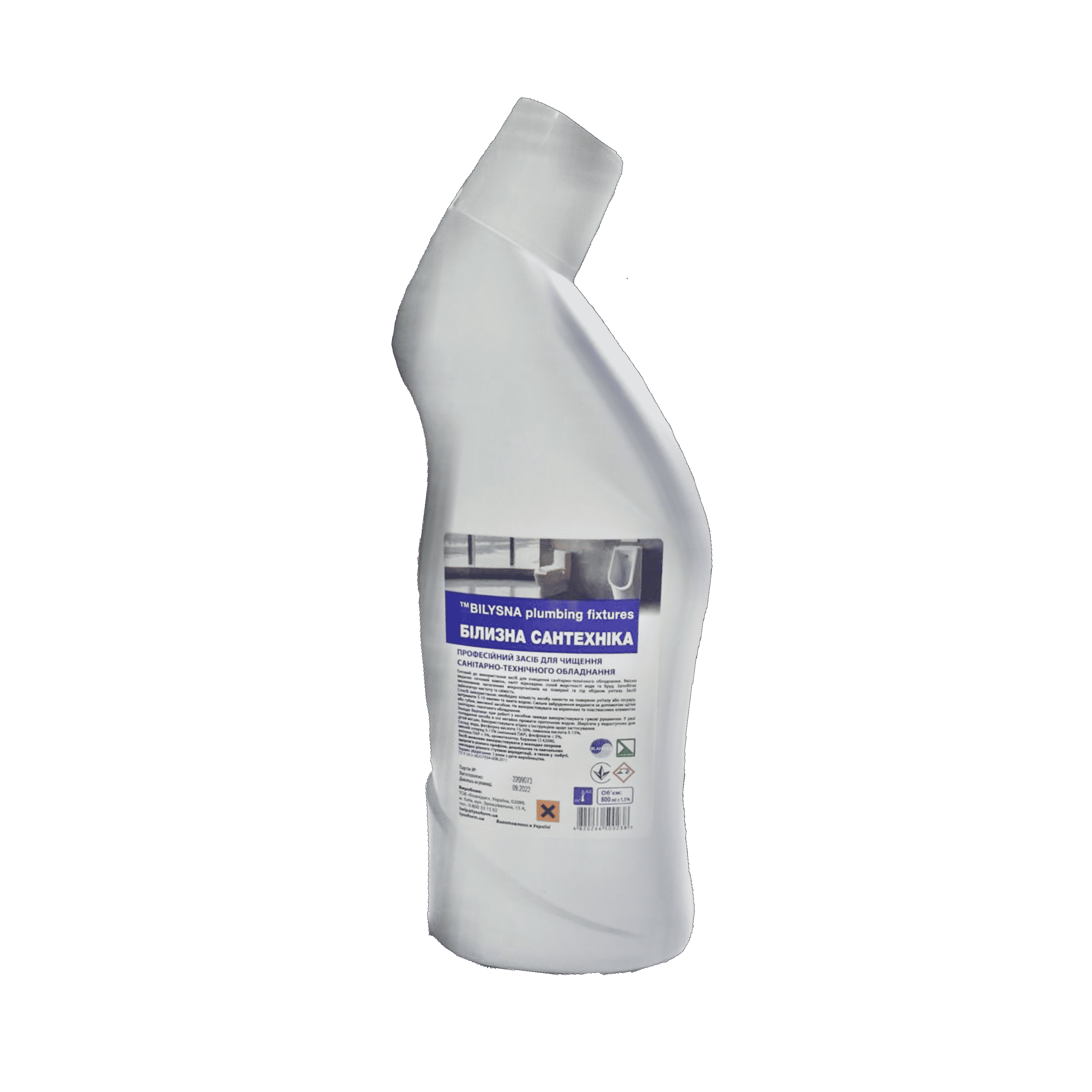 Професійний засіб для чищення санітарно-технічного обладнання з антибактеріальним ефектом «Білизна сантехніка (™ Bilysna plumbing fixtures)», 800 мл